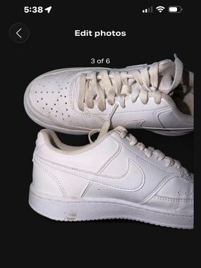 Nike All-White Low-Top Leather Sneakers